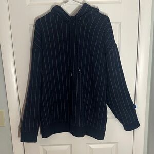Express Navy Blue Pinstripe Hoodie